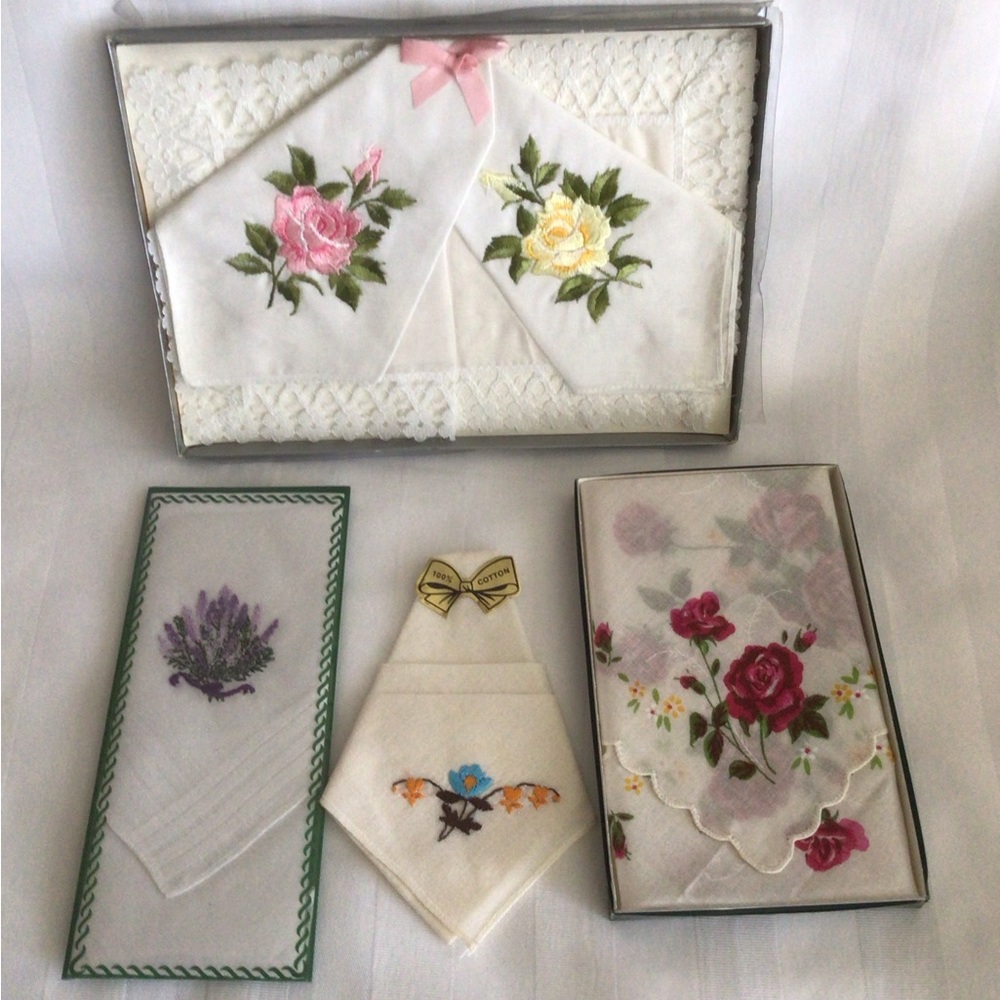 Lot of Vintage 100% Cotton Handkerchiefs - Unused